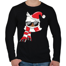 PRINTFASHION Téli cica - Férfi hosszú ujjú póló - Fekete
