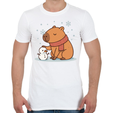 PRINTFASHION Téli kapibara - Férfi póló - Fehér