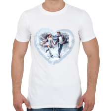 PRINTFASHION Téli szerelem - Férfi póló - Fehér férfi póló