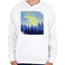 PRINTFASHION Téli táj - Gyerek kapucnis pulóver - Fehér gyerek pulóver, kardigán