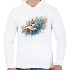 PRINTFASHION Téltündér - Férfi kapucnis pulóver - Fehér férfi pulóver, kardigán