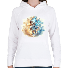 PRINTFASHION Téltündér - Női kapucnis pulóver - Fehér