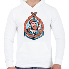 PRINTFASHION Tengerész - Férfi kapucnis pulóver - Fehér