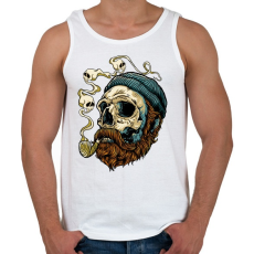 PRINTFASHION Tengerész koponya - Férfi atléta - Fehér