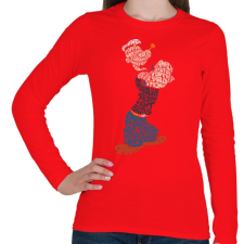 PRINTFASHION Tengerész - Női hosszú ujjú póló - Piros női póló