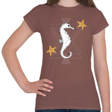 PRINTFASHION Tengeri csikó - Női póló - Mogyoróbarna női póló