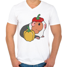 PRINTFASHION Tengerimalac paprikával - Férfi V-nyakú póló - Fehér férfi póló