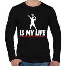 PRINTFASHION Tenis is my life  - Férfi hosszú ujjú póló - Fekete férfi póló