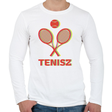 PRINTFASHION Tenisz - 3D - Férfi hosszú ujjú póló - Fehér
