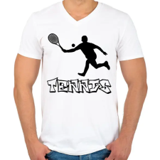 PRINTFASHION tenisz - Férfi V-nyakú póló - Fehér férfi póló