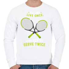 PRINTFASHION Tenisz mottó - Férfi pulóver - Fehér férfi pulóver, kardigán