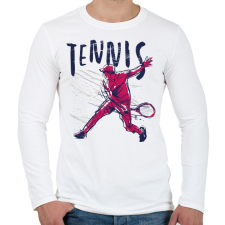 PRINTFASHION Tenisz sport - tennis - Férfi hosszú ujjú póló - Fehér férfi póló