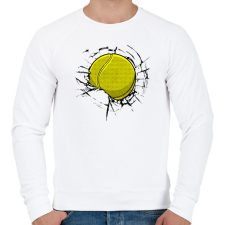 PRINTFASHION Teniszlabda a falban - Férfi pulóver - Fehér férfi pulóver, kardigán