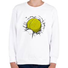 PRINTFASHION Teniszlabda a falban - Gyerek pulóver - Fehér gyerek pulóver, kardigán