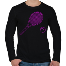 PRINTFASHION tennis  pink - Férfi hosszú ujjú póló - Fekete férfi póló