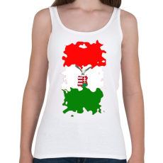 PRINTFASHION Tépett magyar zászló turulos címerrel - Női atléta - Fehér