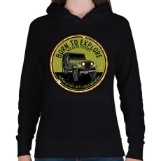 PRINTFASHION Terepjáró - Női kapucnis pulóver - Fekete