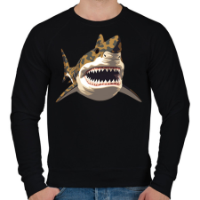 PRINTFASHION Terepmintás cápa - Férfi pulóver - Fekete férfi pulóver, kardigán