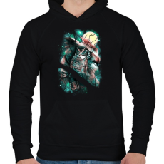 PRINTFASHION Térfigyelő - Férfi kapucnis pulóver - Fekete