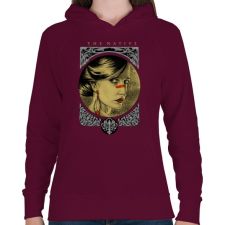 PRINTFASHION Természetesség - Női kapucnis pulóver - Bordó női pulóver, kardigán