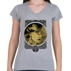 PRINTFASHION Természetesség - Női V-nyakú póló - Sport szürke