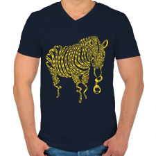 PRINTFASHION Természetkárosítás - Férfi V-nyakú póló - Sötétkék férfi póló