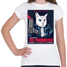PRINTFASHION Terminátor cica - Női póló - Fehér női póló