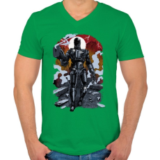 PRINTFASHION Terminátor - Férfi V-nyakú póló - Zöld
