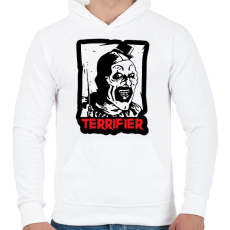 PRINTFASHION Terrifier bohóc - Férfi kapucnis pulóver - Fehér
