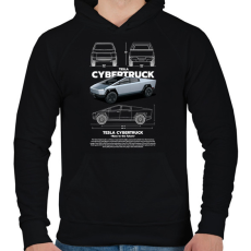 PRINTFASHION TESLA CYBERTRUCK - Férfi kapucnis pulóver - Fekete