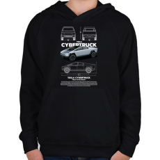 PRINTFASHION TESLA CYBERTRUCK - Gyerek kapucnis pulóver - Fekete