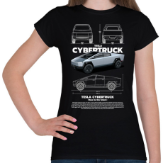 PRINTFASHION TESLA CYBERTRUCK - Női póló - Fekete