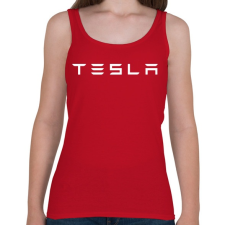 PRINTFASHION TESLA fehér - Női atléta - Cseresznyepiros női trikó
