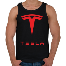 PRINTFASHION Tesla - Férfi atléta - Fekete