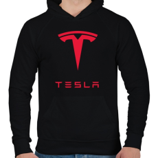 PRINTFASHION Tesla - Férfi kapucnis pulóver - Fekete