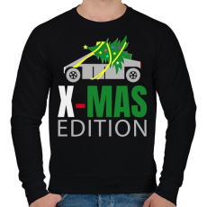 PRINTFASHION Tesla x-mas - Férfi pulóver - Fekete