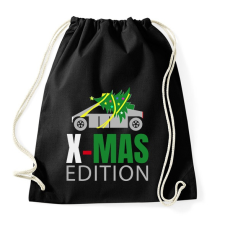 PRINTFASHION Tesla x-mas - Sportzsák, Tornazsák - Fekete tornazsák