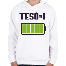 PRINTFASHION Tesó #1 - Gyerek kapucnis pulóver - Fehér