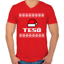 PRINTFASHION TESÓ - Férfi V-nyakú póló - Piros férfi póló