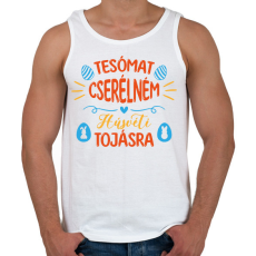 PRINTFASHION Tesómat cserélném - Férfi atléta - Fehér