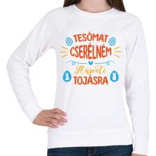 PRINTFASHION Tesómat cserélném - Női pulóver - Fehér női pulóver, kardigán