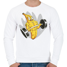PRINTFASHION Testépítő banán - Férfi pulóver - Fehér férfi pulóver, kardigán