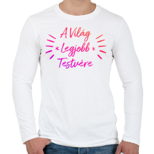 PRINTFASHION Testvér - Férfi hosszú ujjú póló - Fehér férfi póló