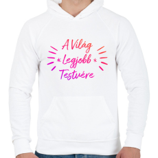 PRINTFASHION Testvér - Férfi kapucnis pulóver - Fehér