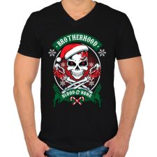 PRINTFASHION Testvériség - Férfi V-nyakú póló - Fekete férfi póló