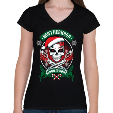 PRINTFASHION Testvériség - Női V-nyakú póló - Fekete női póló