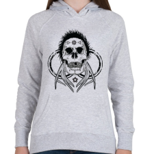 PRINTFASHION Tetkó koponya - Női kapucnis pulóver - Sport szürke női pulóver, kardigán