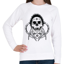 PRINTFASHION Tetkó koponya - Női pulóver - Fehér női pulóver, kardigán