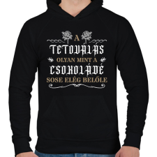 PRINTFASHION Tetoválás - Csokoládé - Férfi kapucnis pulóver - Fekete férfi pulóver, kardigán