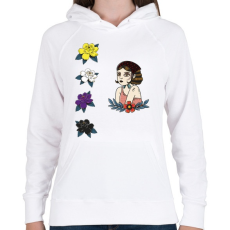PRINTFASHION Tetoválás - Női kapucnis pulóver - Fehér